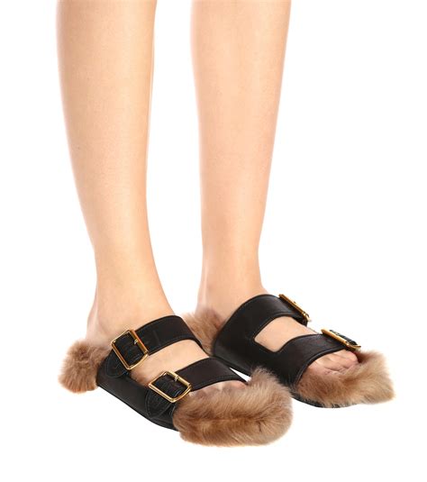 prada fur sandals|Prada women's high heeled sandals.